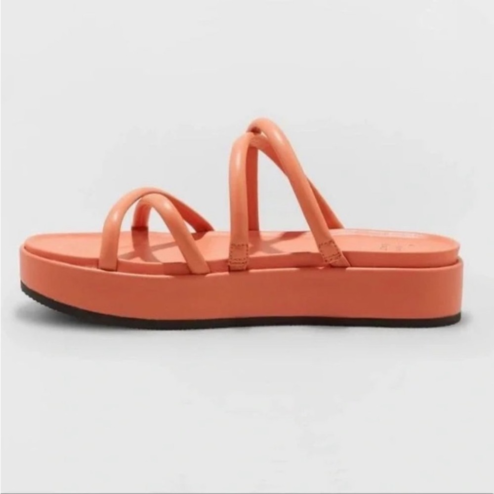 NEW! A New Day Dory Platform Heels Strappy Sandals - Apricot Orange - Picture 2 of 7